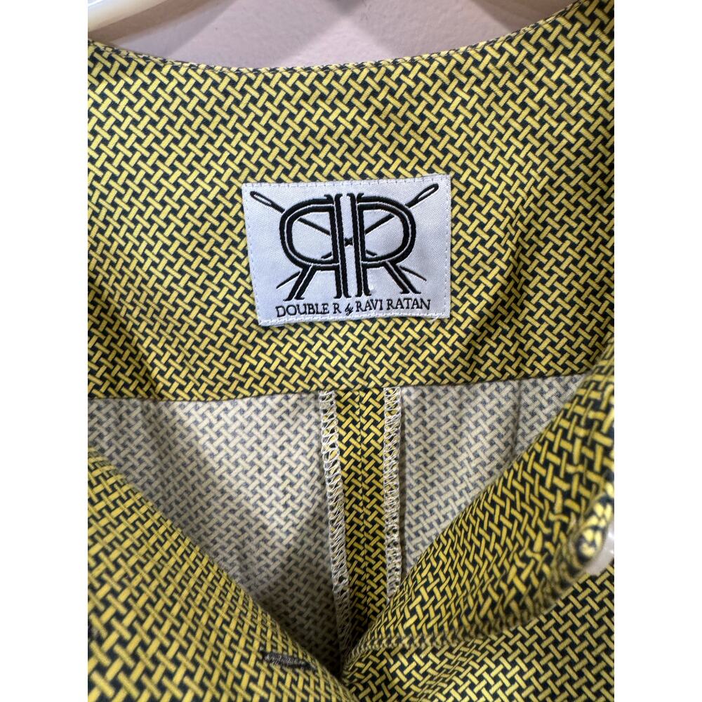 Double R Ravi Ratan Custom Button Front Sleevless Peplum Top Small - Picture 5 of 5